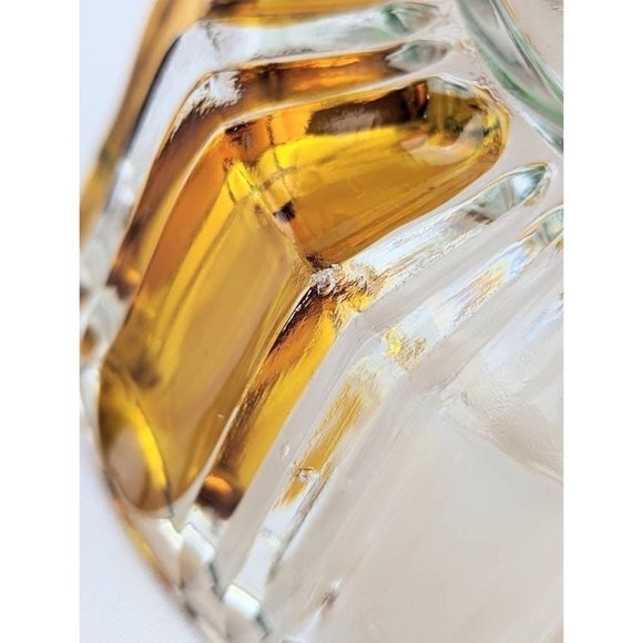 Vintage Amber Flashed Glass Trinket Dish with Lid Cut Glass Lidded Bowl - Picture 9 of 9